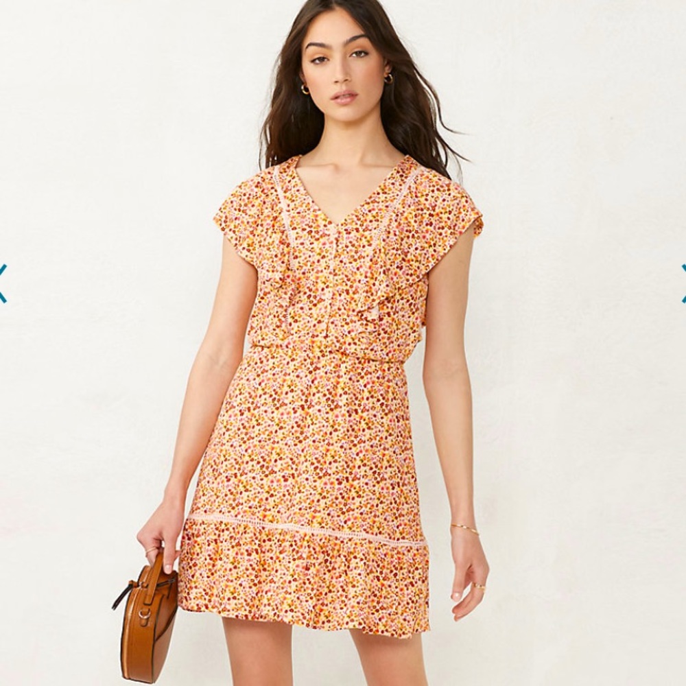 NWT LC Lauren Conrad Trim Inset Fit & Flare Dress